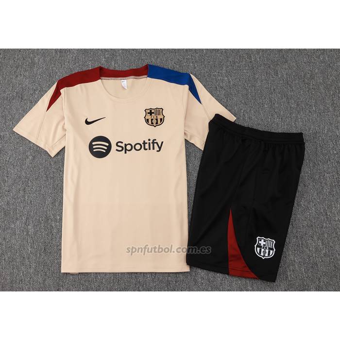 Chandal del Barcelona Manga Corta 2024-2025 Amarillo - Pantalon Corto